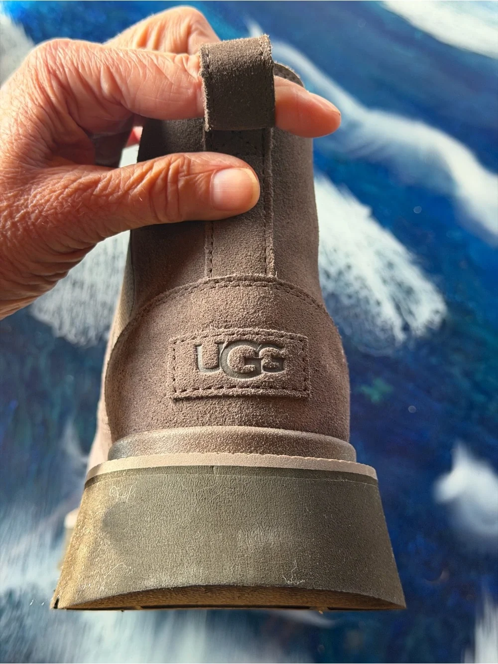 UGG Men's Suede Chukka Chelsea Lug Boots - Gray  US 10 - EU 43 - NEW